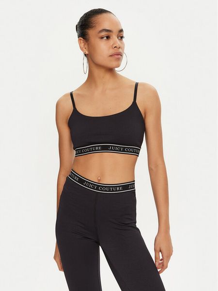 Juicy Couture Biustonosz sportowy JCSNS224412 Czarny. Czarne biustonosze sportowe damskie Juicy Couture, bez wzorów, z syntetyku. Za 79.99 zł.
