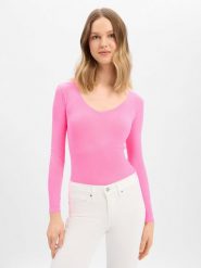 American vintage Damska koszulka z długim rękawem Kobiety Bawełna (100%) wyrazisty róż jednolity, M. Czerwone t-shirty damskie American vintage, m, bez wzorów, z bawełny, bez kołnierzyka. Za 279.95 zł.