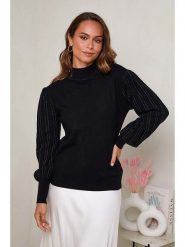 Soft Cashmere Sweter w kolorze czarnym rozmiar: 38/40. Czarne golfy damskie Soft Cashmere, bez wzorów, bez ramiączek. Za 140.86 zł.