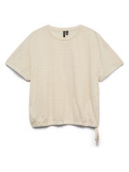 Vero Moda Koszulka w kolorze beżowym rozmiar: L. Brązowe bluzki damskie Vero Moda, l, bez wzorów, bez kołnierzyka, bez ramiączek. Za 71.95 zł.