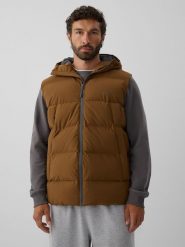 4F Bezrękawnik z wypełnieniem syntetycznym męski - brązowy M. Brązowe kamizelki męskie 4f, m, z puchu. Za 349.99 zł.