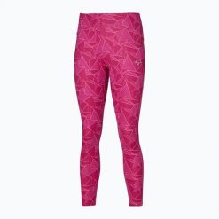 Legginsy do biegania damskie Mizuno 7/8 Printed. Czerwone legginsy sportowe damskie Mizuno, s, bez wzorów, z elastanu, do biegania. Za 98.99 zł.