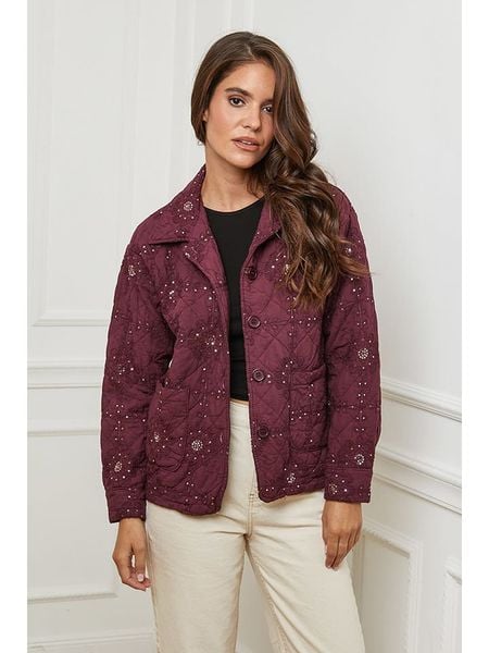 L'armoire de Suzette Kurtka przejściowa w kolorze bordowym rozmiar: 38/40. Czerwone kurtki damskie L'armoire de Suzette, l, bez wzorów, z bawełny, bez kaptura. Za 261.67 zł.
