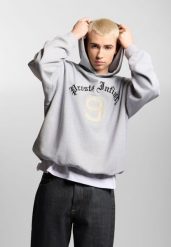 Bluza sportowa męska Prosto Nine z kapturem. Szare bluzy sportowe męskie Prosto., m, z bawełny. Za 292.99 zł.