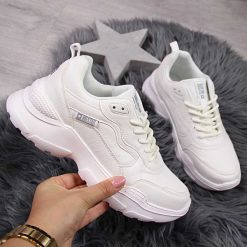 Buty sportowe damskie białe Big Star. Białe buty sportowe na co dzień damskie Big Star, bez wzorów. Za 149.99 zł.