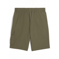 Męskie szorty bojówki Essentials 9" z logo No.1 PUMA Loden Green. Zielone szorty męskie Puma, bez kołnierzyka. W wyprzedaży za 144.00 zł.