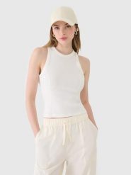 T-SHIRT DAMSKI 4F TOP Z PRĄŻKOWANEJ DZIANINY. T-shirty damskie 4f, l, bez wzorów, z dresówki, bez kołnierzyka. Za 59.99 zł.