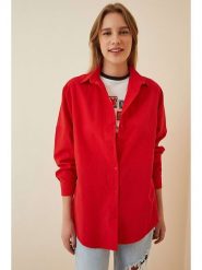 Happiness Istanbul Koszula w kolorze czerwonym rozmiar: 38. Czerwone koszule damskie Happiness Istanbul, bez wzorów, bez kołnierzyka, bez ramiączek. Za 48.05 zł.