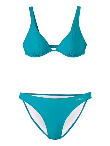 Beco bikini z fiszbiną B-cup petrol. Niebieskie bikini damskie Beco, bez wzorów. Za 240.99 zł.