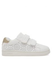 Geox Sneakersy J Eclyper J55LRA 000BC C0588 S Biały. Białe buty sportowe dziewczęce Geox, bez wzorów, ze skóry, bez zapięcia. Za 149.99 zł.