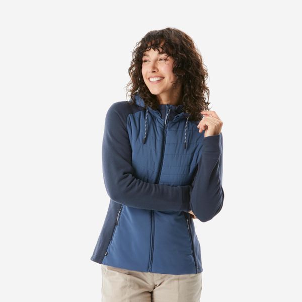 Bluza turystyczna damska Quechua NH500 Hybrid. Niebieskie bluzy z kapturem damskie QUECHUA, m, z tkaniny. Za 169.99 zł.