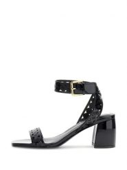 Guess Sandały FLJGST PAF03 Czarny. Czarne sandały damskie Guess, z aplikacjami, ze skóry, bez obcasa, na słupku. Za 589.99 zł.