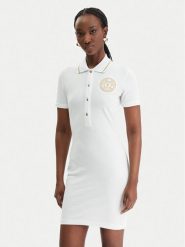 Versace Jeans Couture Sukienka codzienna 80HAOT03 CJ01T Biały Slim Fit. Białe sukienki damskie Versace Jeans Couture, na co dzień, l, bez wzorów, z bawełny, bez kołnierzyka, bez ramiączek, proste. Za 829.99 zł.