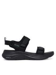 Skechers Sandały Vapor Foam-Laidback Moments 120009/BBK Czarny. Czarne sandały damskie Skechers, bez wzorów, z materiału, bez obcasa, na płaskiej podeszwie. Za 219.99 zł.