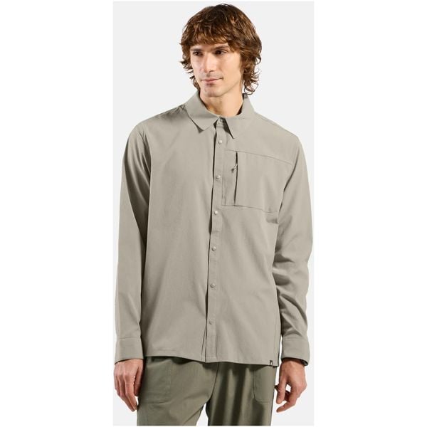 Koszula z długim rękawem męska ODLO Shirt l/s ESSENTIAL. Brązowe koszule męskie Odlo, na lato, l, bez wzorów, z materiału, bez kołnierzyka, bez ramiączek. Za 409.99 zł.