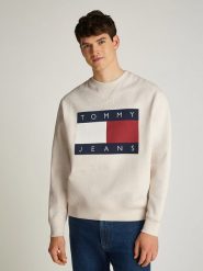 TOMMY JEANS Bluza w kolorze kremowym rozmiar: S. Brązowe bluzy bez kaptura męskie Tommy Jeans, s, z jeansu. Za 271.67 zł.