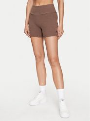 Adidas Szorty sportowe Lounge IY6742 Brązowy Slim Fit. Brązowe spodenki sportowe damskie Adidas, l, z bawełny. Za 109.99 zł.