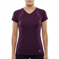 Koszulka treningowa GLEER damska. Fioletowe bluzki damskie ELPLAYER, bez wzorów, z elastanu, bez kołnierzyka. W wyprzedaży za 60.00 zł.