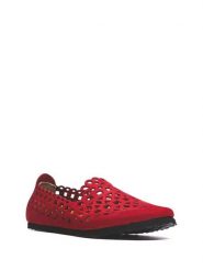 Comfortfusse Skórzane baleriny w kolorze czerwonym rozmiar: 37. Czerwone baleriny damskie Comfortfusse, bez wzorów, z nubiku, bez obcasa. Za 122.96 zł.