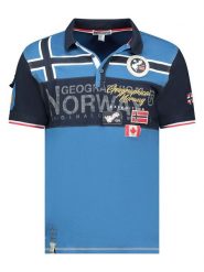 Geographical Norway Koszulka polo "Karadock" w kolorze niebieskim rozmiar: M. Niebieskie koszulki polo męskie Geographical Norway, m, bez wzorów, z bawełny, bez ramiączek. Za 92.21 zł.