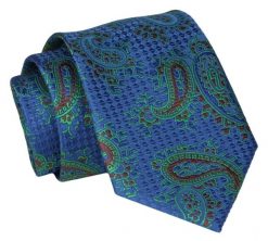 Krawat - ALTIES - Granat, Zielone Paisley. Niebieskie krawaty i muchy męskie Alties, bez wzorów, z tkaniny, eleganckie. Za 49.00 zł.