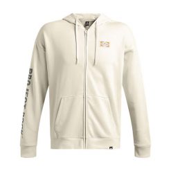 Bluza męska Under Armour Project Rock HWT Full Zip. Brązowe bluzy bez kaptura męskie Under Armour, bez wzorów, rockowe, bez kołnierzyka, bez ramiączek. Za 309.99 zł.