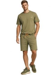 Geographical Norway Bermudy dresowe "Pirofar" w kolorze khaki rozmiar: L. Brązowe szorty męskie Geographical Norway, bez wzorów, z bawełny. Za 82.99 zł.