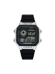 Casio Zegarek AE-1200WH-1CVEF Czarny. Czarne, cyfrowe zegarki męskie Casio. Za 242.99 zł.