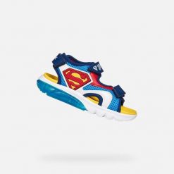 Sandały GEOX J SANDAL CIBERDRON B Niebieski. Czerwone sandały męskie Geox, z materiału, bez zapięcia. Za 261.99 zł.