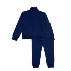 Bluza z pełny zamek błyskawiczny na co dzień. Niebieskie spodnie dresowe damskie LEONE 1947 APPAREL, bez wzorów, z bawełny. W wyprzedaży za 134.57 zł.