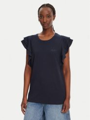 Liu Jo Bluzka TA5178 J5904 Granatowy Regular Fit. Niebieskie bluzki damskie Liu Jo, xs, bez wzorów, z bawełny, bez ramiączek. Za 229.99 zł.