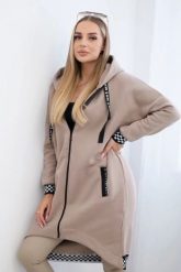 Bluza na suwak z kapturem ciemno beżowa. Brązowe bluzy z kapturem damskie KESI, l, z bawełny. Za 355.46 zł.