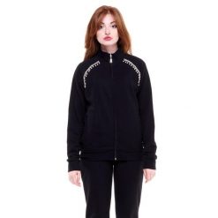 Bluza z bawełna z pełny zamek błyskawiczny na co dzień. Czarne bluzy bez kaptura damskie LEONE 1947 APPAREL, s, z bawełny. W wyprzedaży za 246.29 zł.