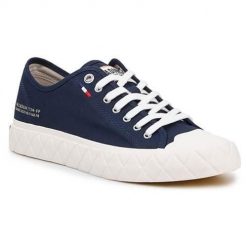 Buty do chodzenia męskie Palladium Ace Cvs U. Niebieskie buty wizytowe męskie Palladium, z gumy, z okrągłym noskiem, bez zapięcia. Za 438.00 zł.