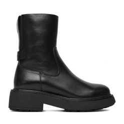 Botki GINO ROSSI. Czarne botki damskie Gino Rossi, bez obcasa, na płaskiej podeszwie, bez zapięcia. Za 449.99 zł.