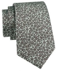 Krawat Męski - Beż w Drobne, Brązowe Kwiatki - Alties. Brązowe krawaty i muchy męskie Alties, bez wzorów, z tkaniny, eleganckie. Za 55.00 zł.
