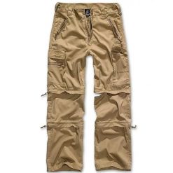 Spodnie trekkingowe męskie Brandit 3w1 Savannah Camel. Brązowe szorty męskie Brandit, na lato, bez wzorów, z materiału, eleganckie. Za 244.60 zł.