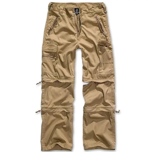 Spodnie trekkingowe męskie Brandit 3w1 Savannah Camel. Brązowe szorty męskie Brandit, na lato, bez wzorów, z materiału, eleganckie. Za 244.60 zł.