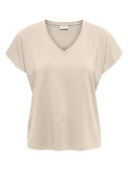 JDY Koszulka w kolorze beżowym rozmiar: XL. Brązowe bluzki damskie JDY, xl, bez wzorów, bez kołnierzyka. Za 52.30 zł.