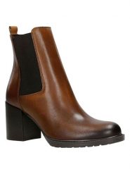 Wojas Skórzane botki w kolorze brązowym rozmiar: 39. Brązowe botki damskie Wojas, eleganckie, bez obcasa, bez zapięcia. Za 374.19 zł.