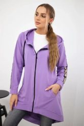 Bluza z suwakiem z tyłu ciemno fioletowa. Fioletowe bluzy z kapturem damskie KESI, l, z bawełny. Za 198.65 zł.