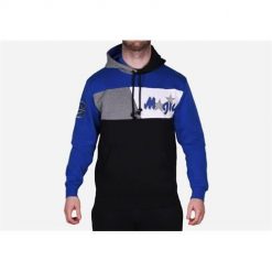 Bluza sportowa męska Mitchell & Ness Orlando Magic. Niebieskie bluzy sportowe męskie Mitchell & Ness, bez wzorów, sportowe, bez kołnierzyka, bez ramiączek. Za 525.00 zł.