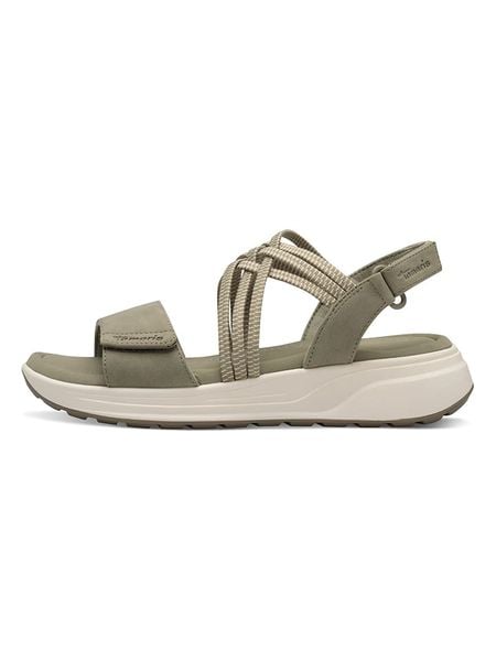 Tamaris Sandały w kolorze khaki rozmiar: 38. Brązowe sandały damskie Tamaris, bez wzorów, bez obcasa, na koturnie. Za 143.90 zł.