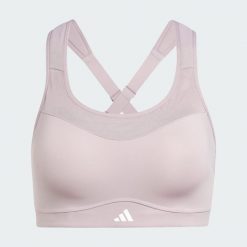 Biustonosz TLRD Impact Training High-Support. Czerwone biustonosze sportowe damskie Adidas, bez wzorów, z elastanu. Za 210.35 zł.