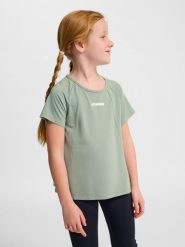 Koszulka dla dziewczynki Hummel Luna. Zielone koszulki dziewczęce HUMMEL, m, bez wzorów, z jersey, bez ramiączek. Za 157.50 zł.