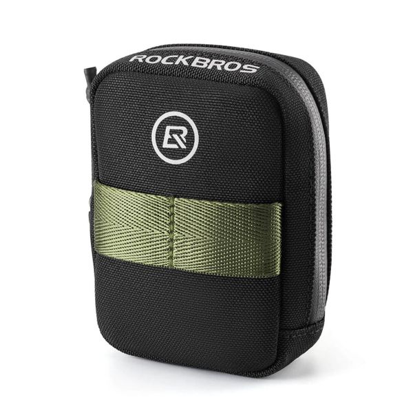 Mini torba podsiodłowa Rockbros z uchwytem na naboje CO2 - czarno-zielona. Czarne torebki klasyczne damskie ROCKBROS, bez wzorów, z materiału, bez dodatków. Za 127.65 zł.