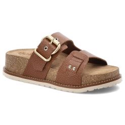 Brązowe Klapki Yokono Modne Obuwie Damskie. Brązowe klapki damskie Yokono, bez wzorów, z materiału, bez obcasa. Za 299.00 zł.