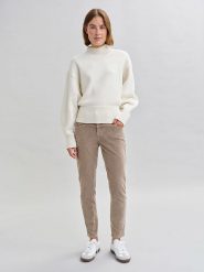 OPUS Sweter "Pandini" w kolorze kremowym rozmiar: 38. Brązowe golfy damskie Opus, bez wzorów, bez ramiączek. Za 184.46 zł.