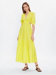 TWINSET Sukienka letnia 231TT2044 Żółty Regular Fit. Żółte sukienki damskie Twinset, na lato, bez wzorów, z bawełny, bez kołnierzyka, bez ramiączek. Za 2,009.00 zł.