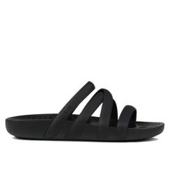 Sandały damskie do chodzenia Crocs SPLASH STRAPPY. Czarne sandały damskie Crocs, bez wzorów, bez obcasa. W wyprzedaży za 179.00 zł.